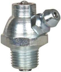 Alemite - 60° Head Angle, 1/8 PTF PVC Shut-Off Grease Fitting - 5/8" Hex, 1" Overall Height, 17/64" Shank Length, Zinc Plated Finish - Apex Tool & Supply