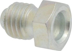 Alemite - Straight Head Angle, 1/4-28 UNF Flush-Style Grease Fitting - 13/32" Overall Height, 19/64" Shank Length, Zinc Plated Finish - Apex Tool & Supply