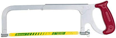 Starrett - 8, 10, 12" Hacksaw - 3-3/4" Throat Depth, Plastic Handle, Red Plastic D-Style Handle - Apex Tool & Supply