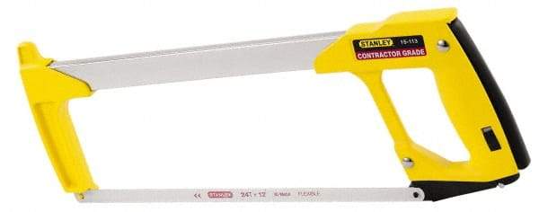 Stanley - 12" Hacksaw - 4-1/2" Throat Depth, Contoured Aluminum D-Style Handle - Apex Tool & Supply