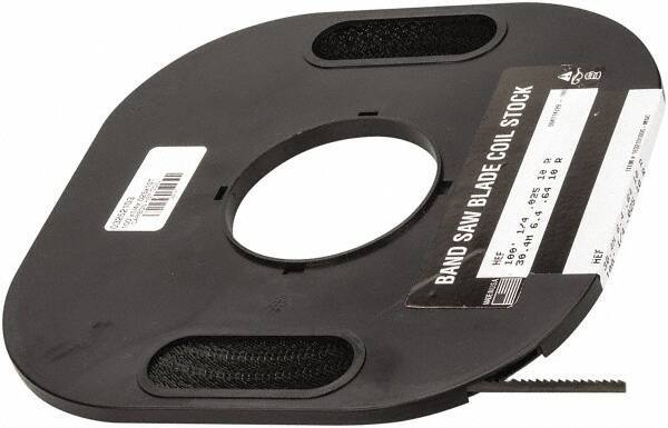 M.K. MORSE - 1/4" x 100' x 0.025" Carbon Steel Band Saw Blade Coil Stock - 10 TPI, Toothed Edge, Raker Set, Flexible Back, Constant Pitch, - Apex Tool & Supply