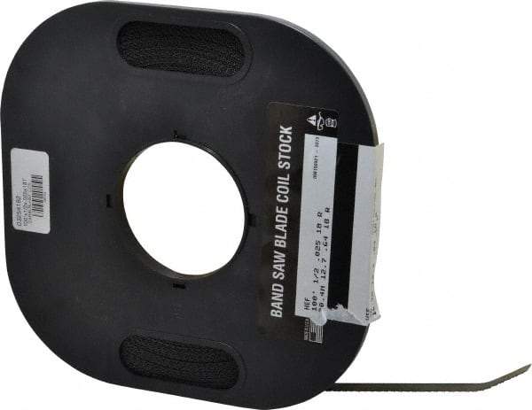 M.K. MORSE - 1/2" x 100' x 0.025" Carbon Steel Band Saw Blade Coil Stock - 18 TPI, Toothed Edge, Raker Set, Flexible Back, Constant Pitch, - Apex Tool & Supply