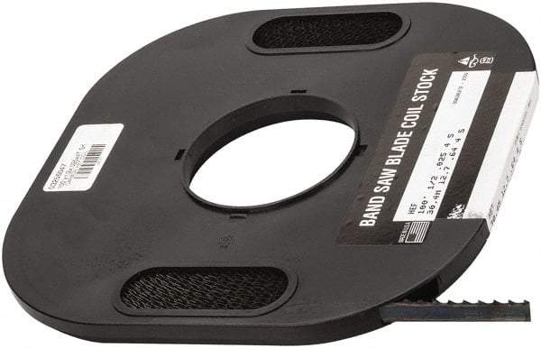 M.K. MORSE - 1/2" x 100' x 0.025" Carbon Steel Band Saw Blade Coil Stock - 4 TPI, Toothed Edge, Skip Form, Raker Set, Flexible Back, Constant Pitch, - Apex Tool & Supply
