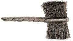 Osborn - 1" Diam Flat Steel Tube Brush - 0.005" Filament Diam, 5/8" Brush Length, 2-1/4" OAL, 1/8" Diam Shank - Apex Tool & Supply