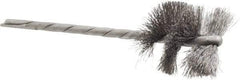 Osborn - 1" Diam Helical Steel Tube Brush - 0.005" Filament Diam, 1" Brush Length, 3-1/2" OAL, 1/8" Diam Shank - Apex Tool & Supply