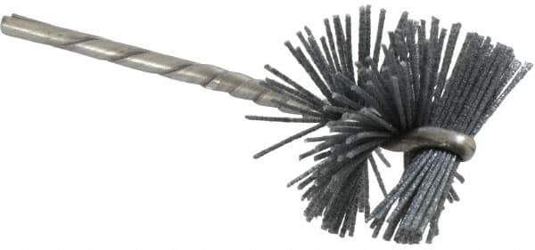 Osborn - 1-1/4" Diam Helical Nylon Tube Brush - 0.028" Filament Diam, 1" Brush Length, 3-1/2" OAL, 1/8" Diam Shank - Apex Tool & Supply