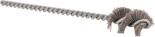 Osborn - 0.64" Diam Helical Nylon Tube Brush - 1" Brush Length, 5" OAL, 0.169" Diam Shank - Apex Tool & Supply