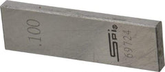 SPI - 0.1" Rectangular Steel Gage Block - Accuracy Grade 0, Includes NIST Traceability Certification - Apex Tool & Supply