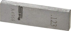 SPI - 0.123" Rectangular Steel Gage Block - Accuracy Grade 0, Includes NIST Traceability Certification - Apex Tool & Supply