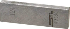 SPI - 0.124" Rectangular Steel Gage Block - Accuracy Grade 0, Includes NIST Traceability Certification - Apex Tool & Supply