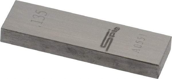 SPI - 0.135" Rectangular Steel Gage Block - Accuracy Grade 0, Includes NIST Traceability Certification - Apex Tool & Supply