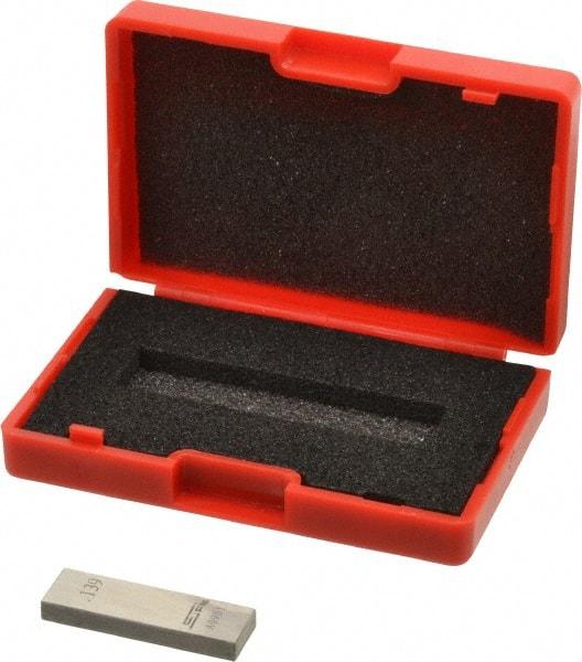 SPI - 0.139" Rectangular Steel Gage Block - Accuracy Grade 0, Includes NIST Traceability Certification - Apex Tool & Supply