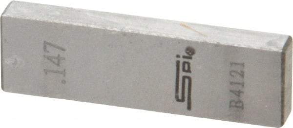 SPI - 0.147" Rectangular Steel Gage Block - Accuracy Grade 0, Includes NIST Traceability Certification - Apex Tool & Supply