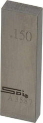 SPI - 0.15" Rectangular Steel Gage Block - Accuracy Grade 0, Includes NIST Traceability Certification - Apex Tool & Supply