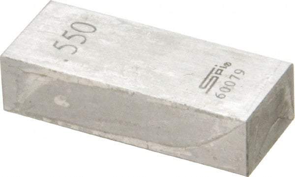 SPI - 0.55" Rectangular Steel Gage Block - Accuracy Grade 0, Includes NIST Traceability Certification - Apex Tool & Supply