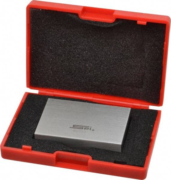 SPI - 2" Rectangular Steel Gage Block - Accuracy Grade 0, Includes NIST Traceability Certification - Apex Tool & Supply