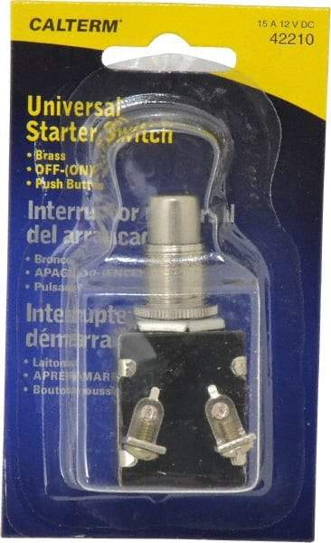 Gardner Bender - 12 Volt, 15 Amp, UniVoltersal Starter Switch - Momentary On Sequence, 1 Switch, Gold/Silver - Apex Tool & Supply