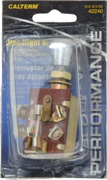 Gardner Bender - 3 Position, 12 Volt, 15 Amp, Fused Headlight Switch - Off-Park-Park & Headlights Sequence, 1 Switch, Gold/Silver - Apex Tool & Supply