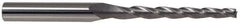 Made in USA - 5° Taper Angle per Side, 3/4" Small End Diam, 4" LOC, High Speed Steel 4 Flute Tapered Square End Mill - 6-1/2" OAL, 1-1/4" Shank Diam, Spiral Flute - Apex Tool & Supply