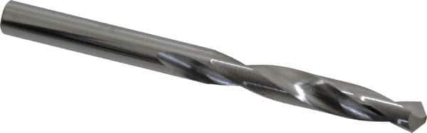 SGS - 5/16" 118° Solid Carbide Jobber Drill - Bright Finish, Right Hand Cut, Spiral Flute, Straight Shank, 3-3/4" OAL, Faceted Point - Apex Tool & Supply