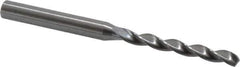 Kennametal - #12 130° Solid Carbide Jobber Drill - Bright Finish, Right Hand Cut, Spiral Flute, Straight Shank, 3.23" OAL, Standard Point - Apex Tool & Supply