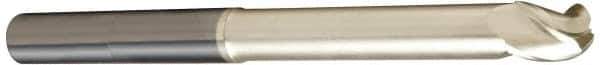 Accupro - 1" Diam, 1-1/4" LOC, 3 Flute Solid Carbide Ball End Mill - ZrN Finish, Single End, 5" OAL, 1" Shank Diam, Spiral Flute - Apex Tool & Supply