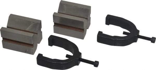 Made in USA - 1" Max Capacity, V-Block - 1-5/8" Long x 1-1/4" Wide x 1-1/4" High, Sold as Matched Pair - Apex Tool & Supply