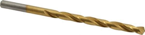 Chicago-Latrobe - #2 135° High Speed Steel Jobber Drill - TiN Finish, Right Hand Cut, Spiral Flute, Straight Shank, 3-7/8" OAL, Split Point - Apex Tool & Supply
