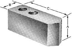 Northfield - 4" Chuck Capacity, Northfield Air Style Attachment, Square Soft Lathe Chuck Jaw - 3 Jaws, Steel, 1.895mm Long x 3/4" Wide x 3" High - Apex Tool & Supply