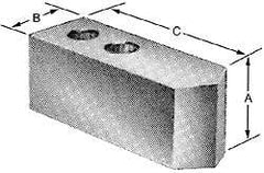 Northfield - 4" Chuck Capacity, Northfield Air Style Attachment, Square Soft Lathe Chuck Jaw - 3 Jaws, Steel, 1.895mm Long x 3/4" Wide x 3" High - Apex Tool & Supply
