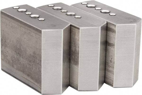 Northfield - 4" & Up Chuck Capacity, Northfield Air Style Attachment, Square Soft Lathe Chuck Jaw - 3 Jaws, Aluminum, 1.895mm Long x 3/4" Wide x 1-1/2" High - Apex Tool & Supply