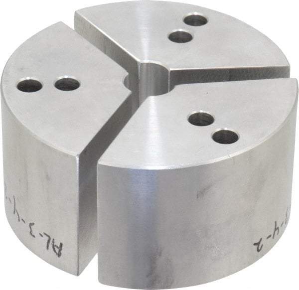 Northfield - 4" & Up Chuck Capacity, Northfield Air Style Attachment, Round Soft Lathe Chuck Jaw - 3 Jaws, Aluminum, 3.92" Wide x 2" High - Apex Tool & Supply