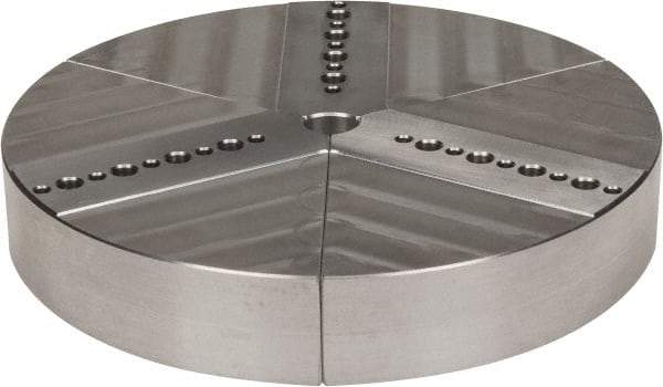 Northfield - 6" & Up Chuck Capacity, Northfield Air Style Attachment, Round Soft Lathe Chuck Jaw - 3 Jaws, Aluminum, 5.92" Wide x 1" High - Apex Tool & Supply