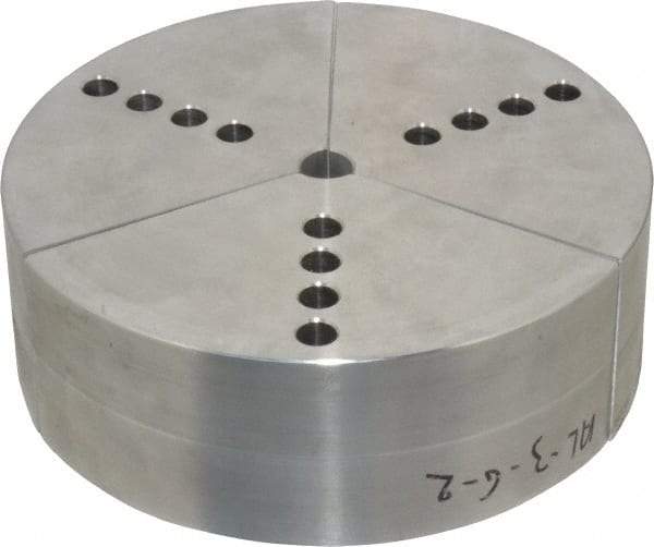 Northfield - 6" & Up Chuck Capacity, Northfield Air Style Attachment, Round Soft Lathe Chuck Jaw - 3 Jaws, Aluminum, 5.92" Wide x 2" High - Apex Tool & Supply