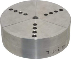 Northfield - 6" & Up Chuck Capacity, Northfield Air Style Attachment, Round Soft Lathe Chuck Jaw - 3 Jaws, Aluminum, 5.92" Wide x 2" High - Apex Tool & Supply