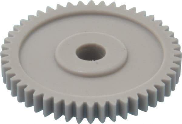 Made in USA - 32 Pitch, 1-1/2" Pitch Diam, 1-9/16" OD, 48 Tooth Spur Gear - 3/16" Face Width, 1/4" Bore Diam, 5/8" Hub Diam, 20° Pressure Angle, Acetal - Apex Tool & Supply