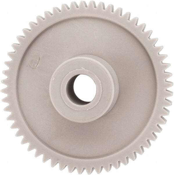 Made in USA - 32 Pitch, 1-3/4" Pitch Diam, 1-13/16" OD, 56 Tooth Spur Gear - 3/16" Face Width, 5/16" Bore Diam, 43/64" Hub Diam, 20° Pressure Angle, Acetal - Apex Tool & Supply