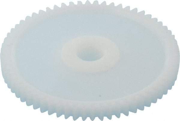 Made in USA - 32 Pitch, 2" Pitch Diam, 2-1/16" OD, 64 Tooth Spur Gear - 3/16" Face Width, 5/16" Bore Diam, 43/64" Hub Diam, 20° Pressure Angle, Acetal - Apex Tool & Supply
