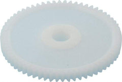 Made in USA - 32 Pitch, 2" Pitch Diam, 2-1/16" OD, 64 Tooth Spur Gear - 3/16" Face Width, 5/16" Bore Diam, 43/64" Hub Diam, 20° Pressure Angle, Acetal - Apex Tool & Supply