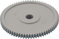 Made in USA - 32 Pitch, 2-1/4" Pitch Diam, 2-5/16" OD, 72 Tooth Spur Gear - 3/16" Face Width, 5/16" Bore Diam, 13/16" Hub Diam, 20° Pressure Angle, Acetal - Apex Tool & Supply