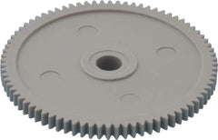 Made in USA - 32 Pitch, 2-1/2" Pitch Diam, 2-9/16" OD, 80 Tooth Spur Gear - 3/16" Face Width, 5/16" Bore Diam, 13/16" Hub Diam, 20° Pressure Angle, Acetal - Apex Tool & Supply