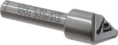 Everede Tool - 60° Included Angle, 0.588" Max Cut Diam, 5/8" Body Diam, 3/8" Shank Diam, 2-1/2" OAL, Indexable Countersink - 1 Triangle Insert, TPGH 215 Insert Style, Series IND - Apex Tool & Supply