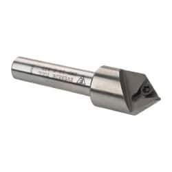 Everede Tool - 82° Included Angle, 0.583" Max Cut Diam, 5/8" Body Diam, 3/8" Shank Diam, 2-1/2" OAL, Indexable Countersink - 1 Triangle Insert, TPGH 215 Insert Style, Series IND - Apex Tool & Supply