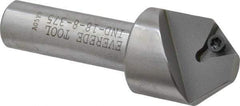 Everede Tool - 82° Included Angle, 0.833" Max Cut Diam, 7/8" Body Diam, 1/2" Shank Diam, 2-1/2" OAL, Indexable Countersink - 1 Triangle Insert, TPGH 215 Insert Style, Series IND - Apex Tool & Supply