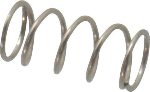 Value Collection - 0.24" OD, 0.026" Wire, 1/2" Free Length, Compression Spring - 9.67 Lb Spring Rating, Stainless Steel - Apex Tool & Supply