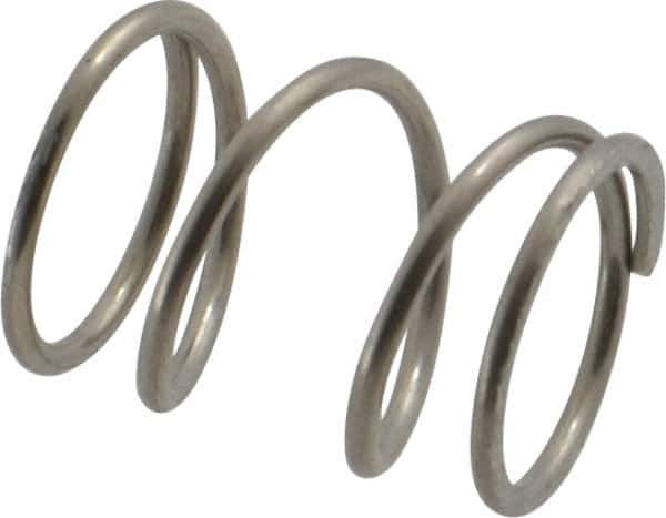 Value Collection - 0.36" OD, 0.032" Wire, 1/2" Free Length, Compression Spring - 12.71 Lb Spring Rating, Stainless Steel - Apex Tool & Supply