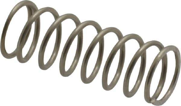Value Collection - 0.36" OD, 0.035" Wire, 1" Free Length, Compression Spring - 9.32 Lb Spring Rating, Stainless Steel - Apex Tool & Supply