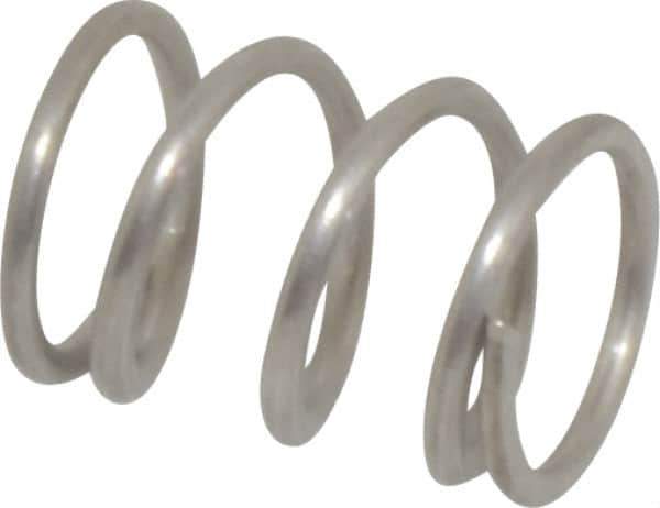 Value Collection - 0.36" OD, 0.041" Wire, 1/2" Free Length, Compression Spring - 30.24 Lb Spring Rating, Stainless Steel - Apex Tool & Supply