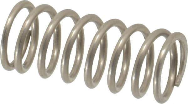 Value Collection - 0.42" OD, 0.047" Wire, 1" Free Length, Compression Spring - 17.57 Lb Spring Rating, Stainless Steel - Apex Tool & Supply
