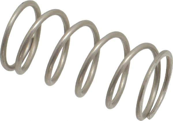 Value Collection - 0.48" OD, 0.041" Wire, 1" Free Length, Compression Spring - 8.77 Lb Spring Rating, Stainless Steel - Apex Tool & Supply